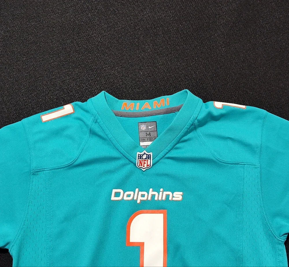 Nike Youth Miami Dolphins Tua Tagovailoa #1 Aqua Game Jersey Youth Medium 10/12 - Picture 4 of 13